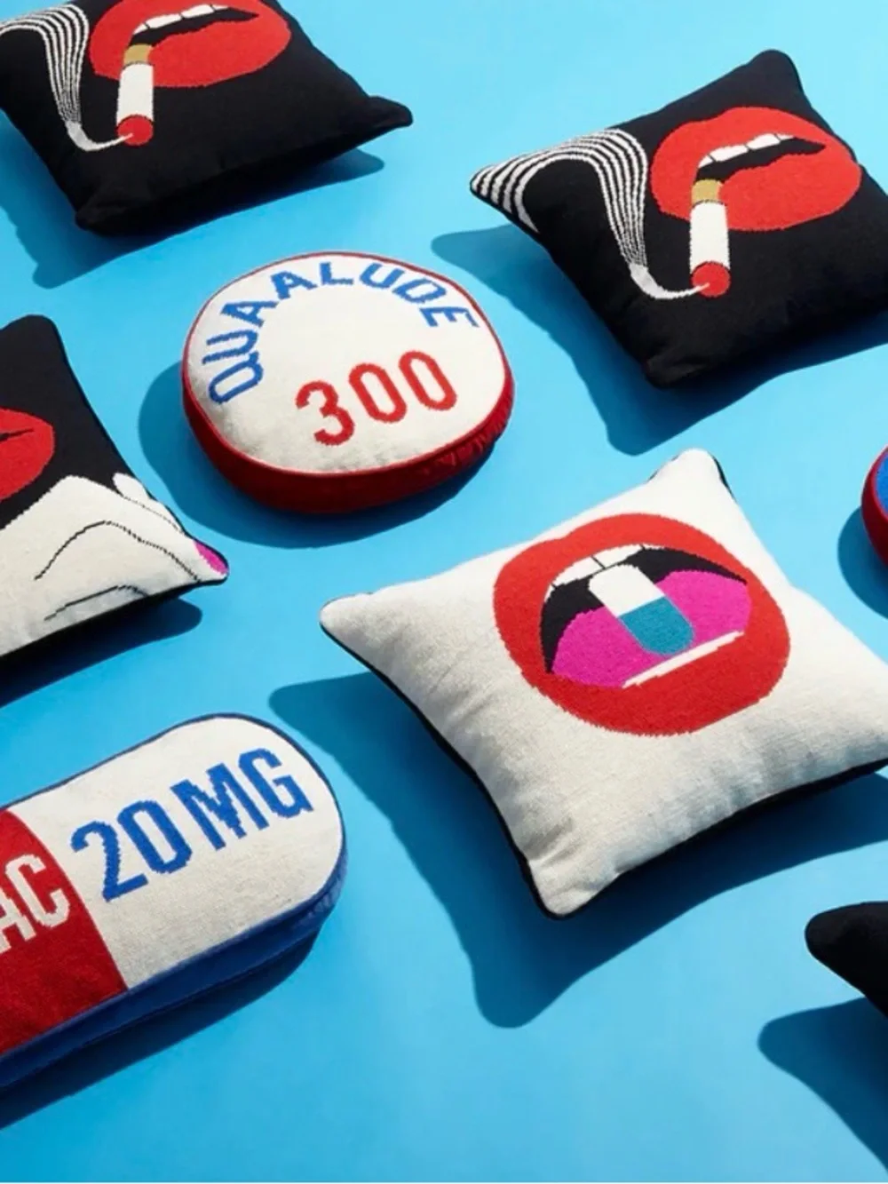 JONATHAN ADLER DRUGGIST PILLOWS LIMITED ED. RARE HTF EXCELLENT COND EUC SET OF 3